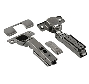  Петля GTV DCHC SOLID PRO накладная самозакрывающаяся, регулировка 3D, прямая планка CLIPON, черная