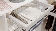 Корзина для белья WG-KOSZ80-10 белая, с доводчиком, полного выдвижения